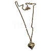 Alloy Heart Pendant Figaro Chain Necklaces for Women WG28BBE-01-1