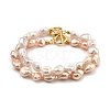 Natural Baroque Pearl Keshi Pearl Beaded Bracelets BJEW-JB05385-1