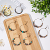 ANATTASOUL 4 Pairs 4 Style Bohemia Glass & Acrylic Beaded Circle Ring Dangle Earrings EJEW-AN0002-95-7