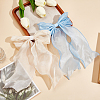 2Pcs 2 Colors Big Bowknot Organza Hair Barrettes AJEW-CP0008-32-4