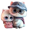 Cat with Glasses Acrylic Hanging Ornaments PW-WG7B355-01-6