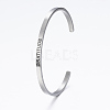 304 Stainless Steel Inspirational Cuff Bangles BJEW-K173-15P-1
