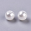 ABS Plastic Imitation Pearl Round Beads X-MACR-S789-6mm-01-2