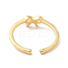 Brass Bowknot Open Cuff Ring for Women KK-H434-25G-2