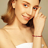 FIBLOOM 6Pcs 6 Colors Acrylic Evil Eye & Glass Beaded Stretch Bracelets Set BJEW-FI0001-22-6