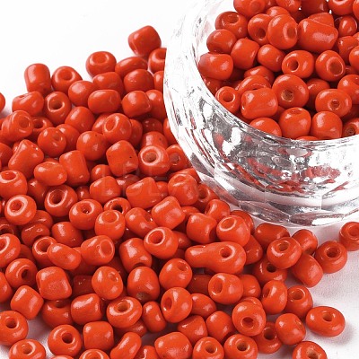 Baking Paint 6/0 Glass Seed Beads SEED-S004-Y5-1