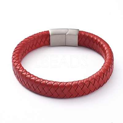 Unisex Leather Cord Weave Bracelets BJEW-JB04893-1