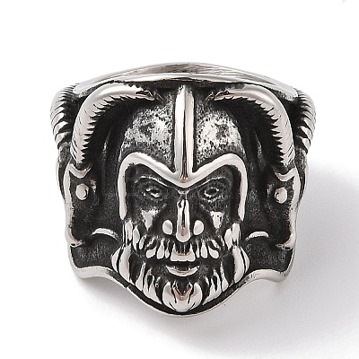 304 Stainless Steel Viking Warrior Ring for Men RJEW-U005-02AS-1