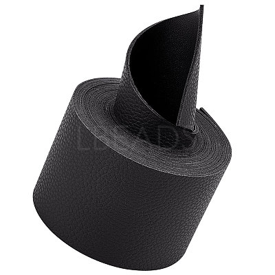 2M Flat Single Face Lychee Pattern Imitation Leather Band LC-WH0010-02C-01-1