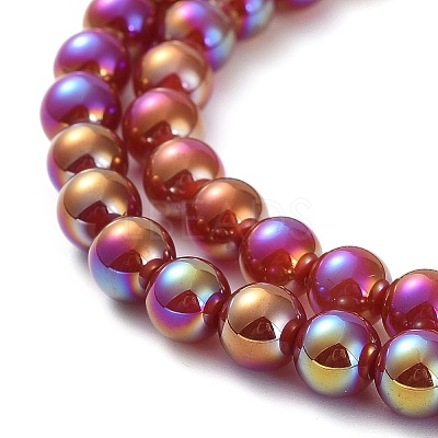 Electroplated Natural Red Agate Beads Strands G-Z038-B04-01AB-1