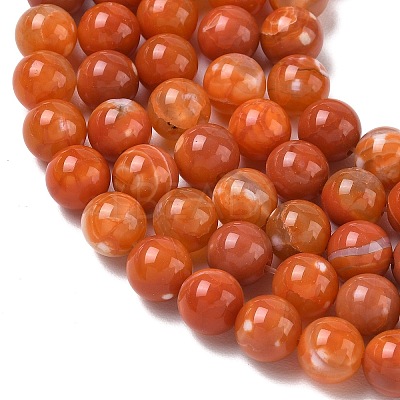 Natural Agate Beads Strands G-G754-06-8mm-1