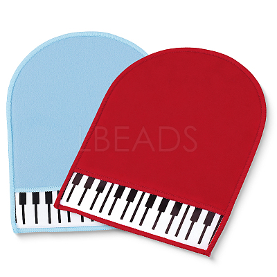 2Pcs 2 Styles Velvet & Microfiber Piano Wiping Gloves AJEW-CN0006-28-1