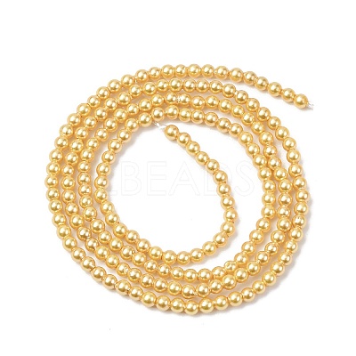 Electroplated Shell Pearl Beads Strands BSHE-G041-2mm-01-1