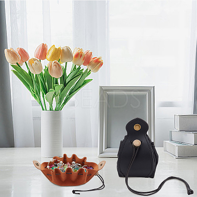 2Pcs 2 Colors Leather Jewelry Drawstring Storage Bags DIY-AN0001-32-1