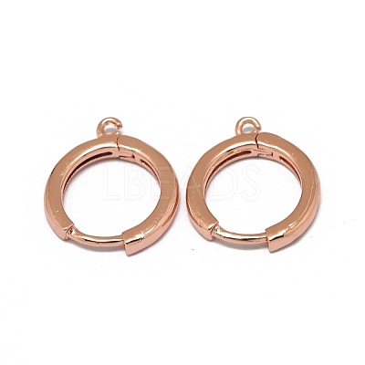 Brass Huggie Hoop Earring Findings PALLOY-F249-19RG-1