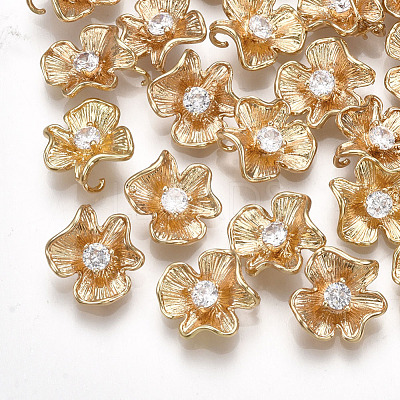 Brass Cubic Zirconia Charms KK-S348-261-1