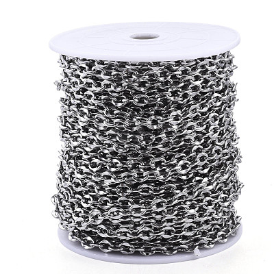 Tarnish Resistant 304 Stainless Steel Dapped Cable Chains CHS-N001-04P-1