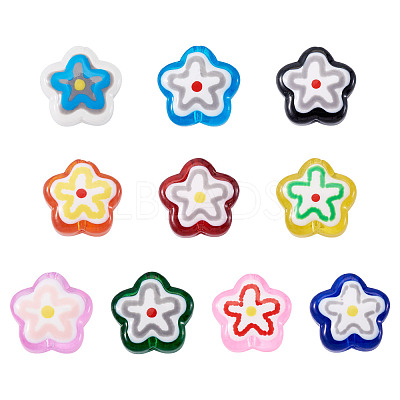 10Pcs 10 Colors Handmade Glass Enamel Beads GLAA-TA0003-96-1