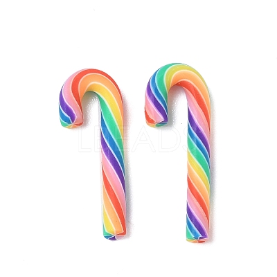 Christmas Candy Cane Handmade Polymer Clay Beads CLAY-P005-03B-06-1