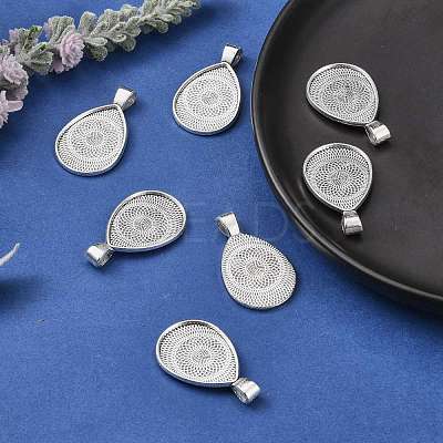 Alloy Pendant Cabochon Settings PALLOY-E436-87AS-1