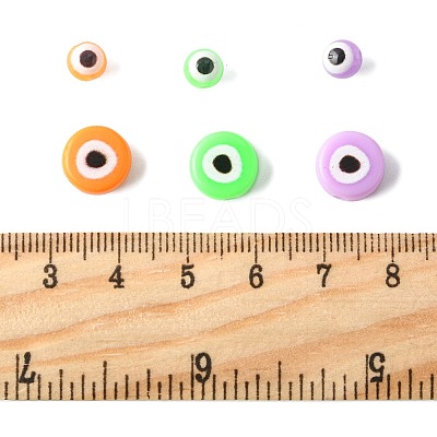 102Pcs 6 Colors Opaque Printed Acrylic Beads OACR-FS0002-36-1