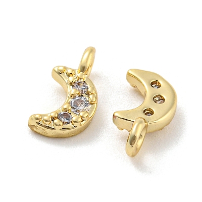 Rack Plating Brass Micro Pave Cubic Zirconia Charms KK-C038-02G-1