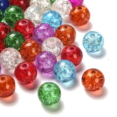 Transparent Crackle Glass Beads CCG-MSMC0002-02-M-1