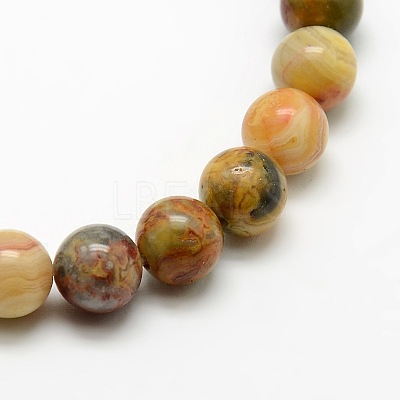 Round Natural Crazy Lace Agate Beads Strands X-G-P058C-01-1