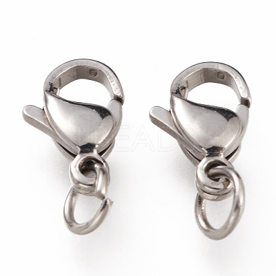 Tarnish Resistant 304 Stainless Steel Lobster Claw Clasps STAS-G240-01C-P-1