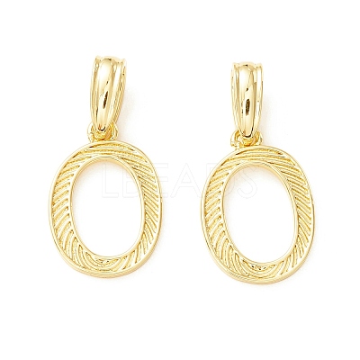 Rack Plating Eco-Friendly Brass Letter Pendants KK-K265-02G-O-1