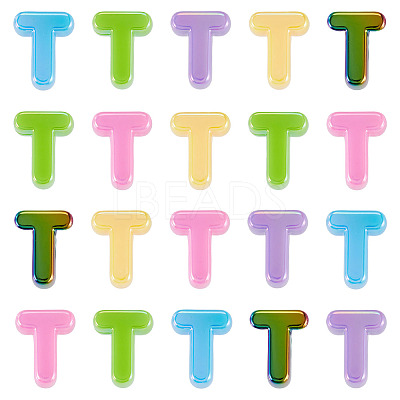 20Pcs UV Plating Opaque Acrylic European Beads OACR-TADJ0001-16T-1