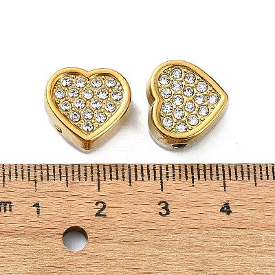 Heart Shape 304 Stainless Steel Beads STAS-C089-07G-1