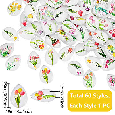 1Set Glass Cabochons GGLA-PH0001-65E-1