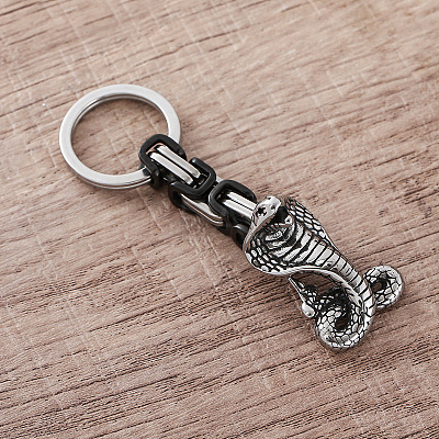 Vintage 304 Stainless Steel Cobra Keychains BM7932-1