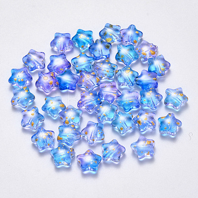 Spray Painted Glass Beads GLAA-R211-04-F04-1