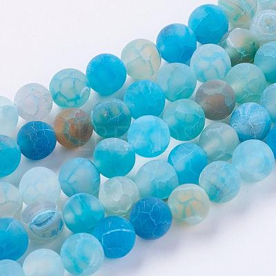 Natural Weathered Agate Beads Strands G-G589-8mm-14-1