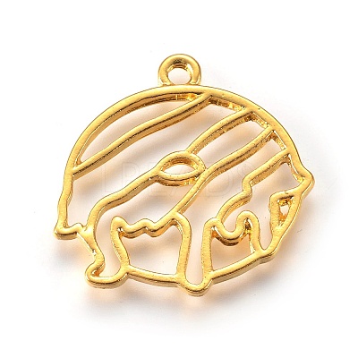 Zinc Alloy Open Back Bezel Pendants PALLOY-WH0036-19G-1