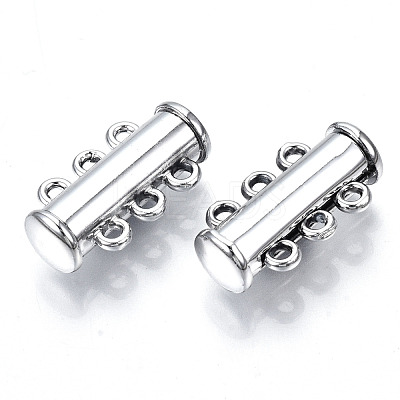 3-Strands Brass Magnetic Slide Lock Clasps KK-Q740-16P-1