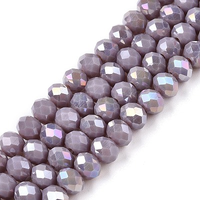 Electroplate Glass Beads Strands EGLA-A044-P6mm-B13-1