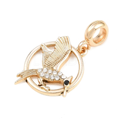 Alloy Crystal Rhinestone European Dangle Charms AL-CBAC2D3-05G-1