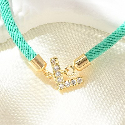 Adjustable Nylon Cord Bracelets X-BJEW-C096-01G-12-1