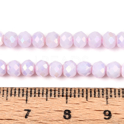 Anti-Tarnish Electroplate Rondelle Glass Beads Strands EGLA-T021-4mm-17-02-1