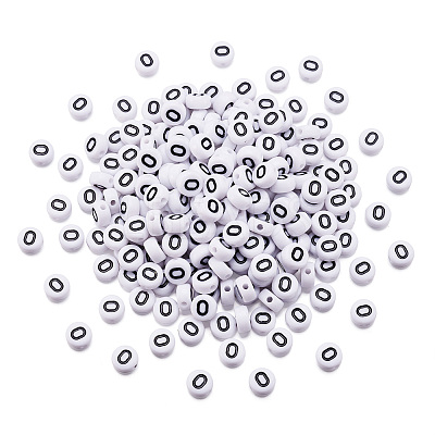 500Pcs Acrylic Horizontal Hole Letter Beads OACR-YS0001-03O-1