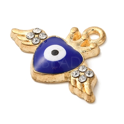 Alloy Enamel Rhinestone Glass Pendants X1-ENAM-U003-02G-02-1