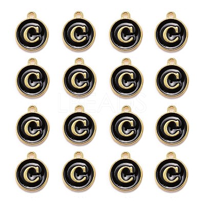 Golden Plated Alloy Charms LS-X-ENAM-S118-02C-1
