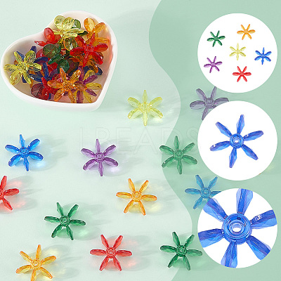 120Pcs Transparent Acrylic Beads OACR-SC0003-02B-1