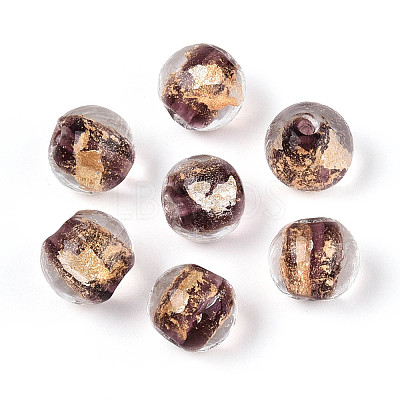 Handmade Gold Foil Glass Beads LAMP-C004-03H-1