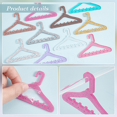 20Pcs 10 Colors 8-Hole Mini Glitter Acrylic Earring Hanger EDIS-PH0001-86-1