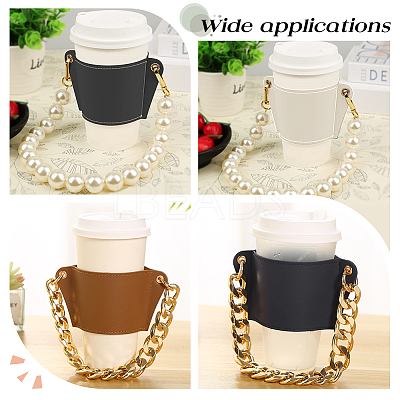 PU Leather Heat Resistant Reusable Cup Sleeve AJEW-WH0326-39B-1
