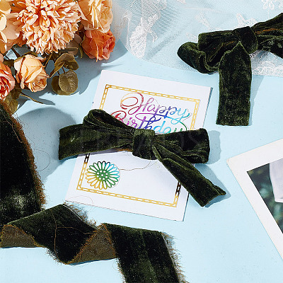 5 Yards Polyester Frayed Ribbon OCOR-WH0082-226A-02-1